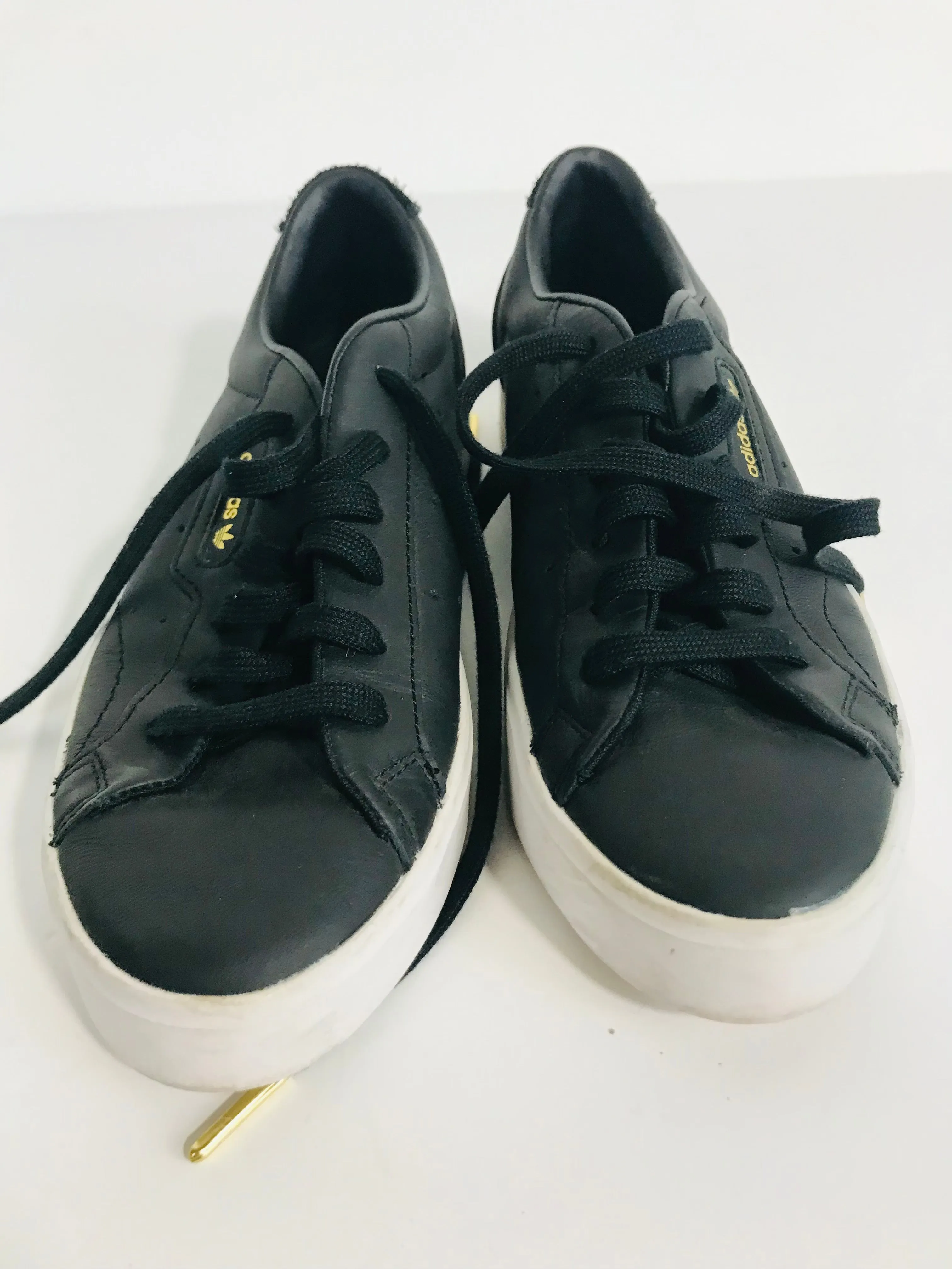 Adidas Women's Leather Sleek Trainers | UK6 | Black