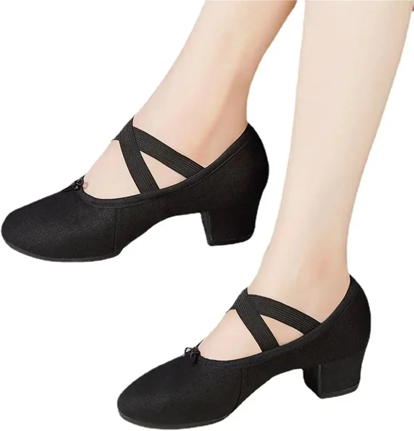 Adult Jazz Ballroom Canvas Dance Shoes Women Teacher Soft Sole Latin Modern Dance National Shoes Standard Practice for Dance Performance
