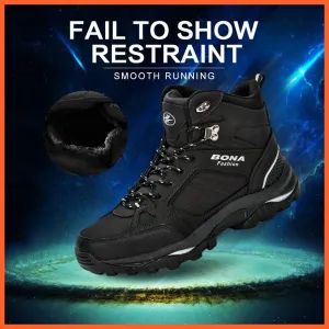 Anti-Skidding Leather Plush Snow Boots
