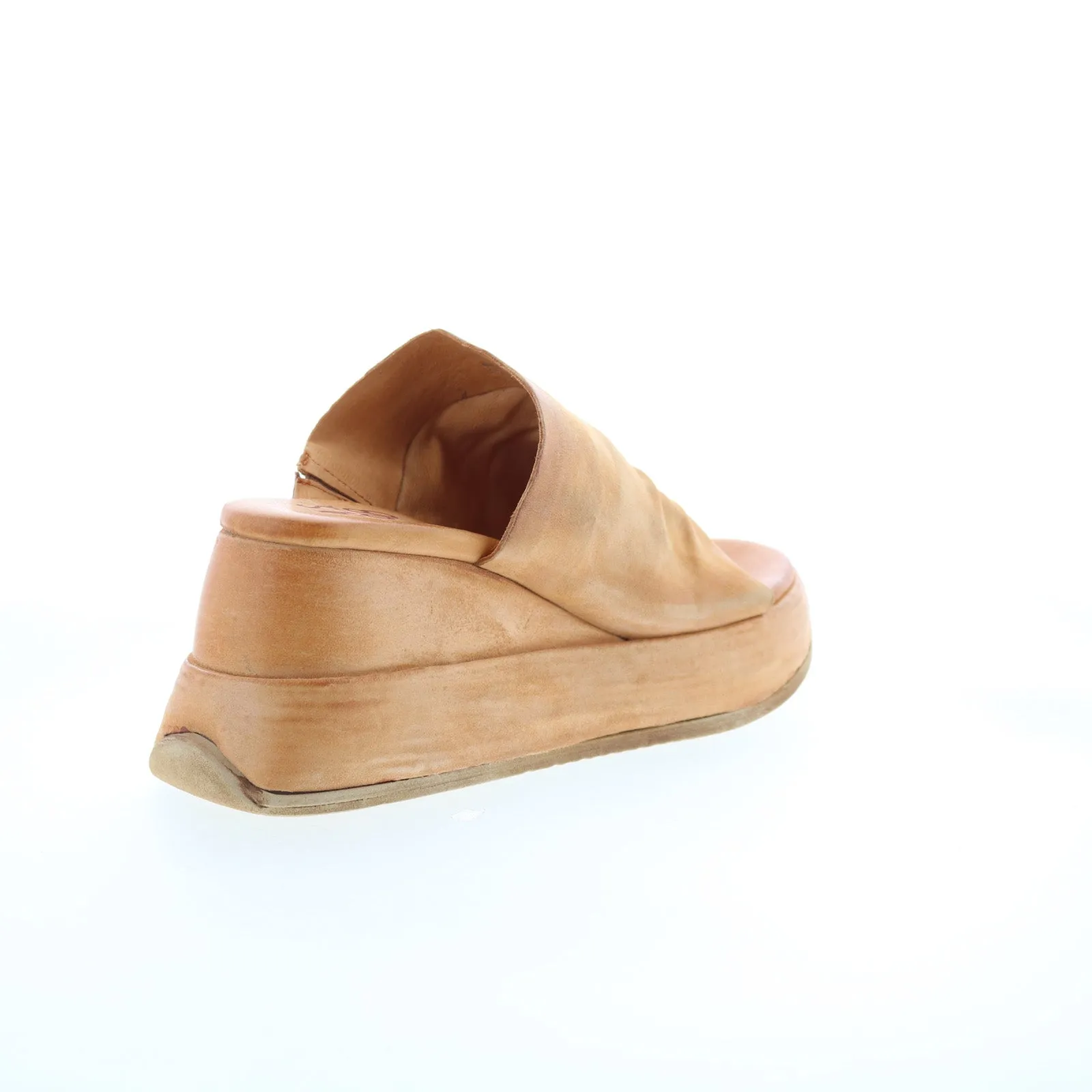 A.S. 98 Rafe Womens Brown Leather Slip On Platform Sandals Shoes