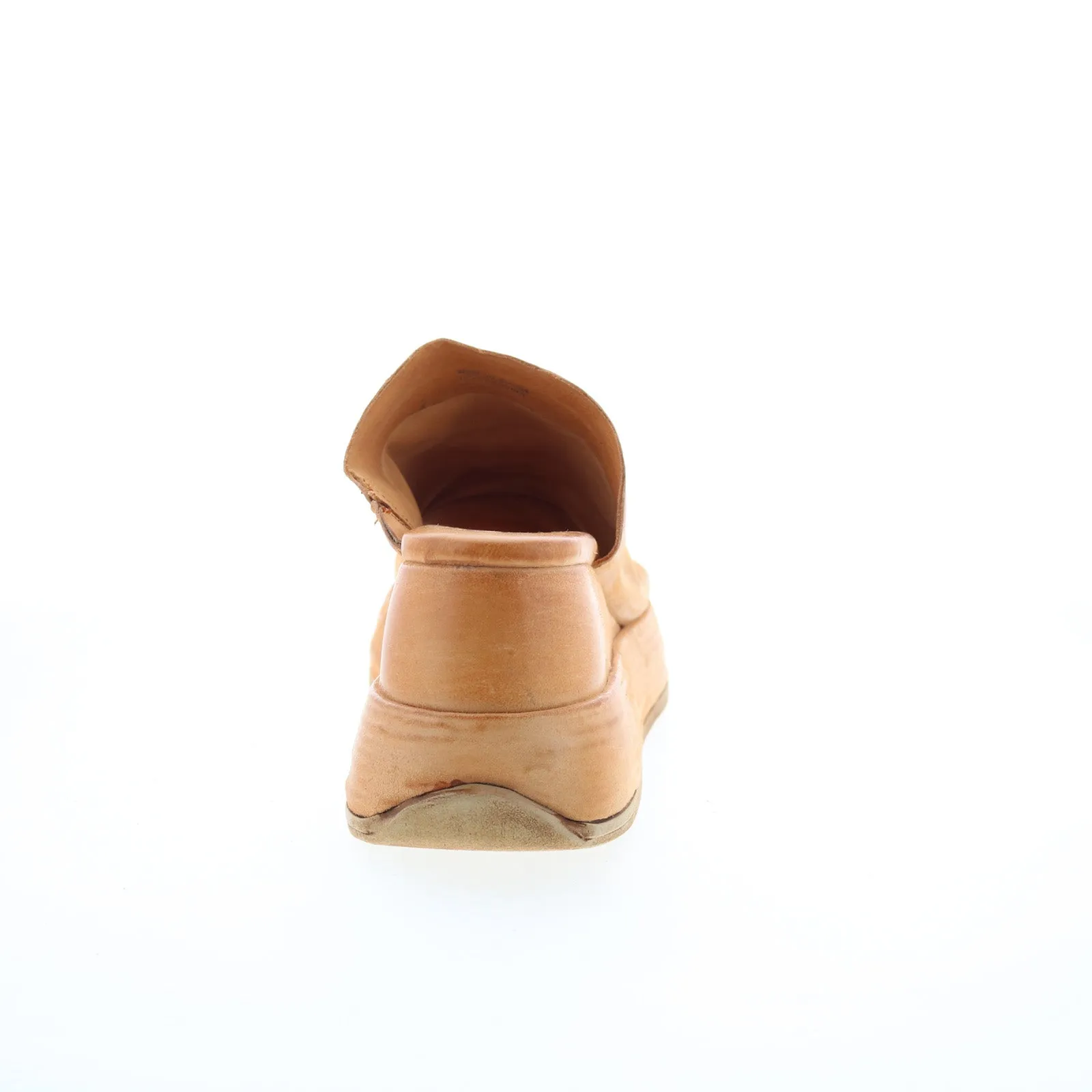 A.S. 98 Rafe Womens Brown Leather Slip On Platform Sandals Shoes