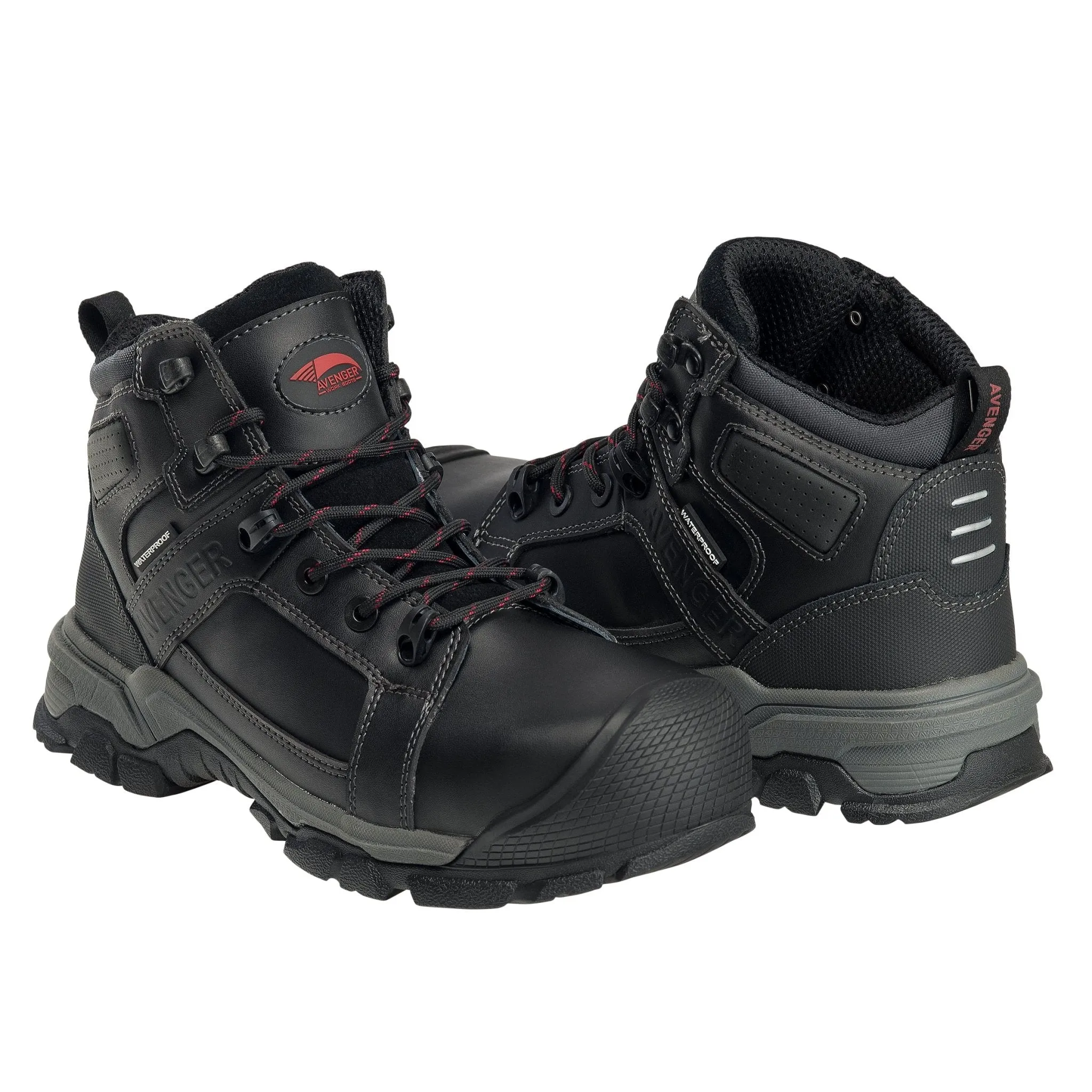 Avenger Men's 6" Ripsaw Black Carbon Toe EH PR Waterproof Round Toe Work Boot