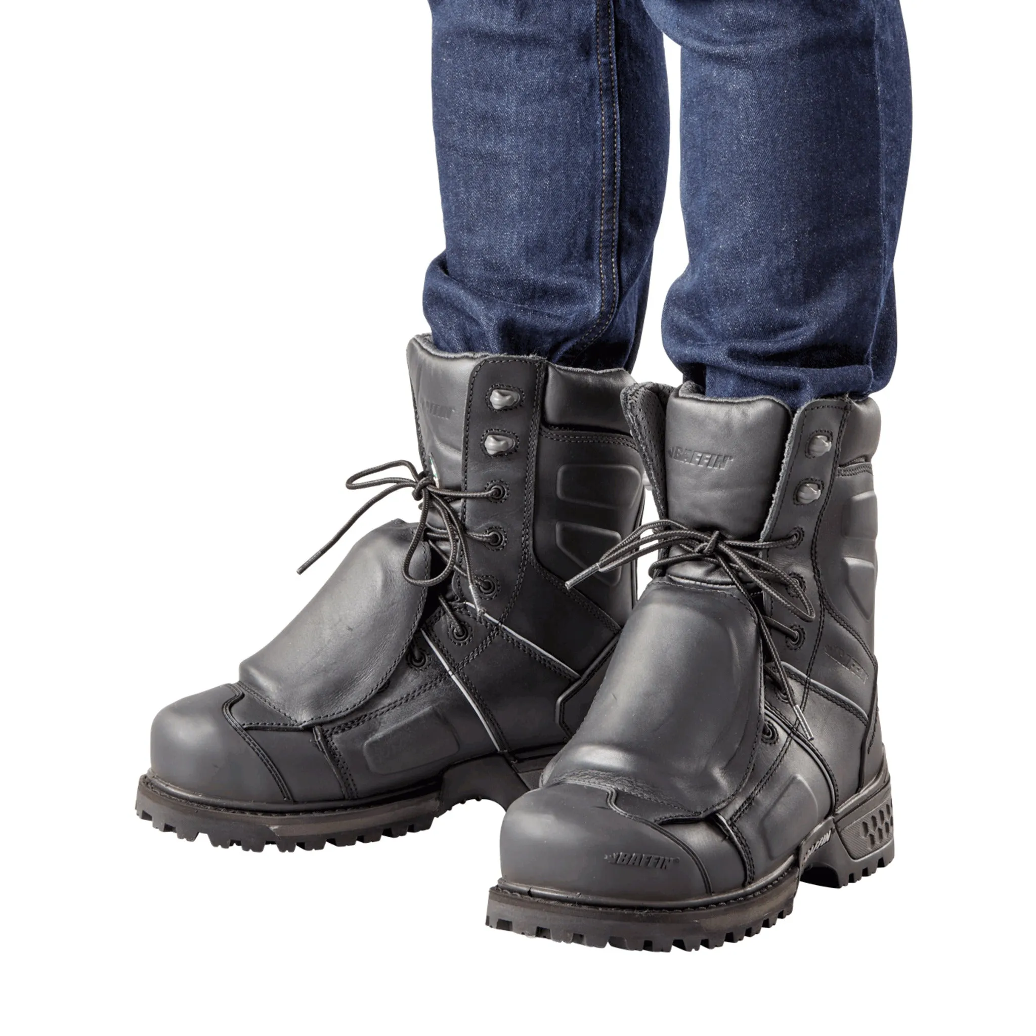 Baffin Men's Safety Work Boots Monster External Metguard 8” Leather All Season Waterproof with Rubber Outsole | Black | Sizes 7-13