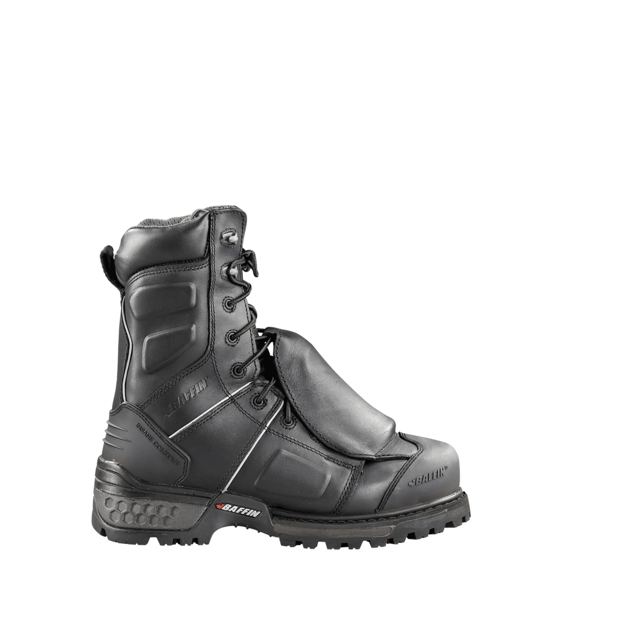 Baffin Men's Safety Work Boots Monster External Metguard 8” Leather All Season Waterproof with Rubber Outsole | Black | Sizes 7-13