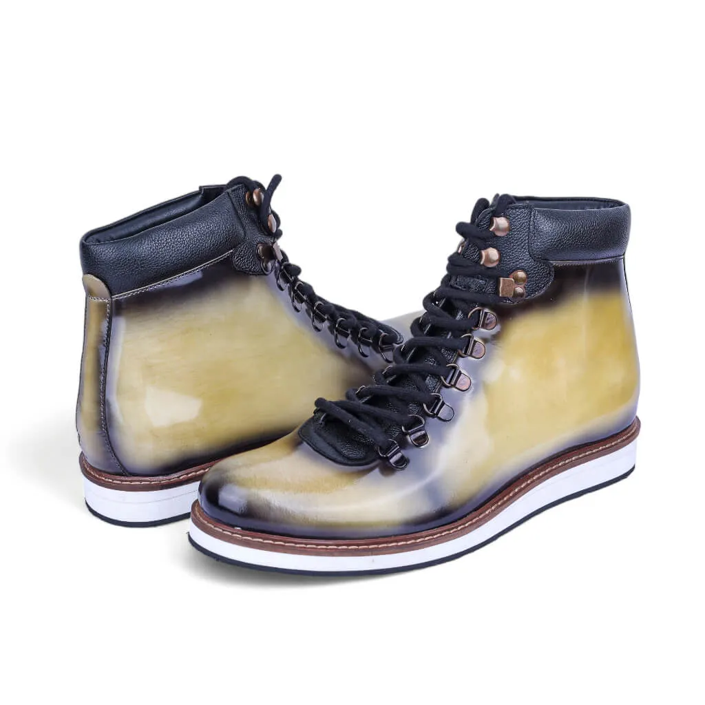 Bespoke Patent Hiker Style Laceup Boots