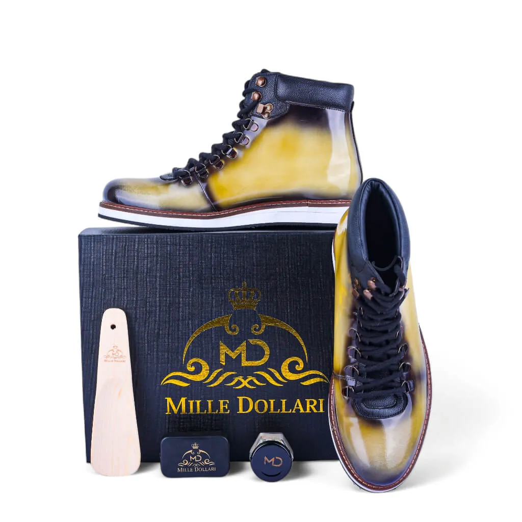 Bespoke Patent Hiker Style Laceup Boots