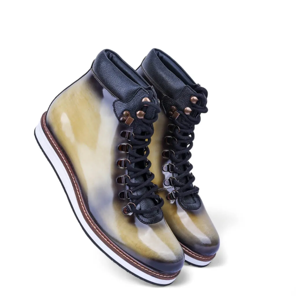 Bespoke Patent Hiker Style Laceup Boots
