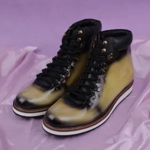 Bespoke Patent Hiker Style Laceup Boots