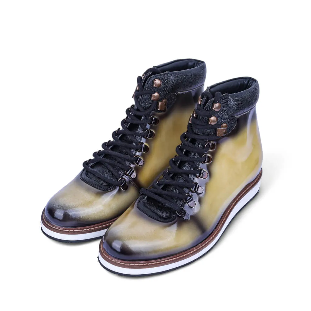 Bespoke Patent Hiker Style Laceup Boots