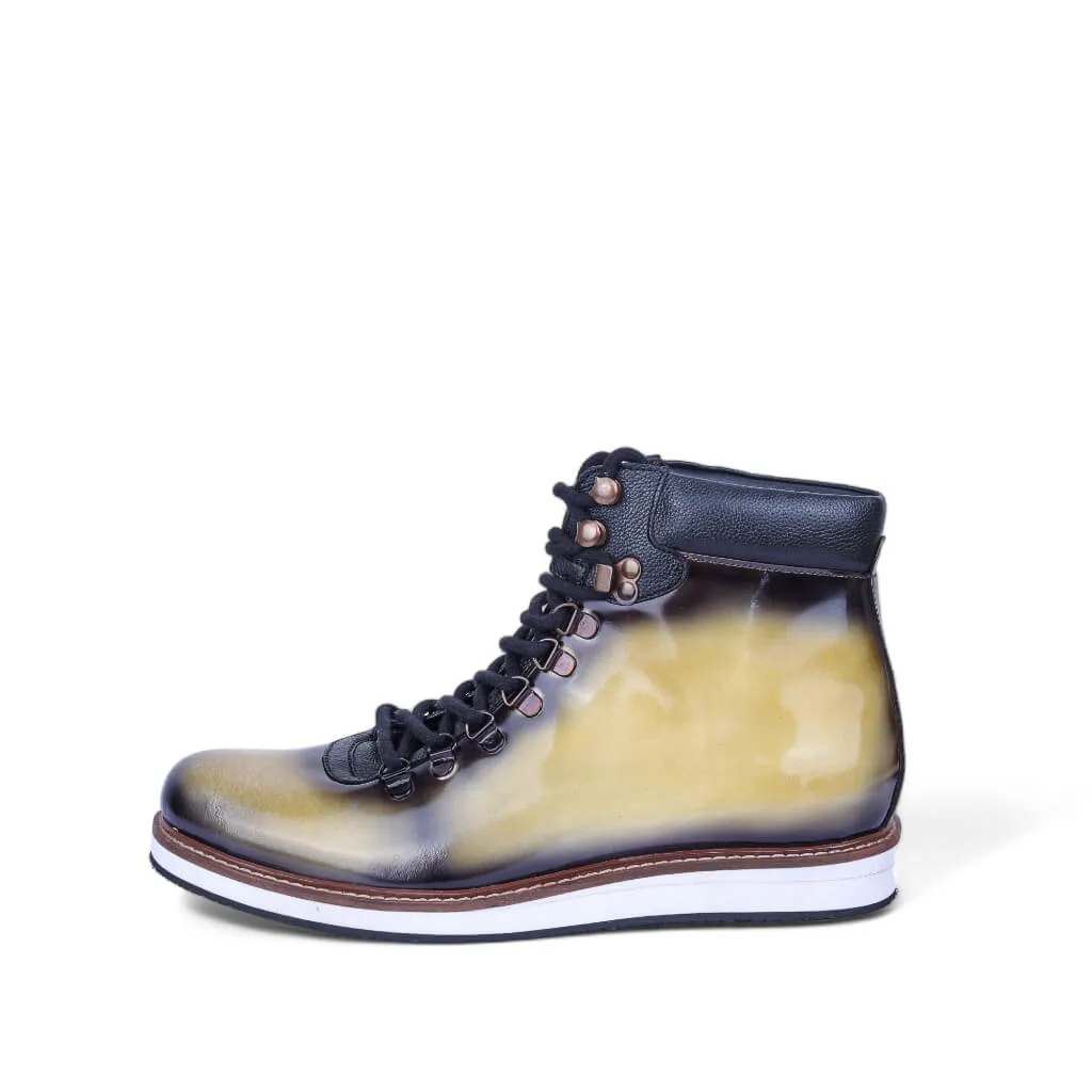 Bespoke Patent Hiker Style Laceup Boots