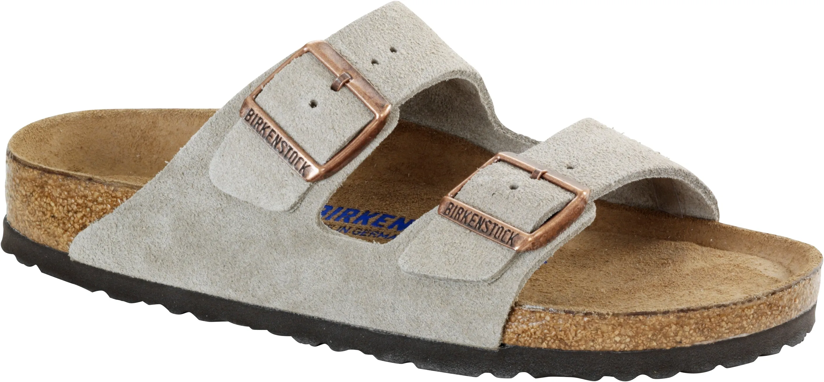 BIRKENSTOCK Arizona Softbed Taupe Suede Slides