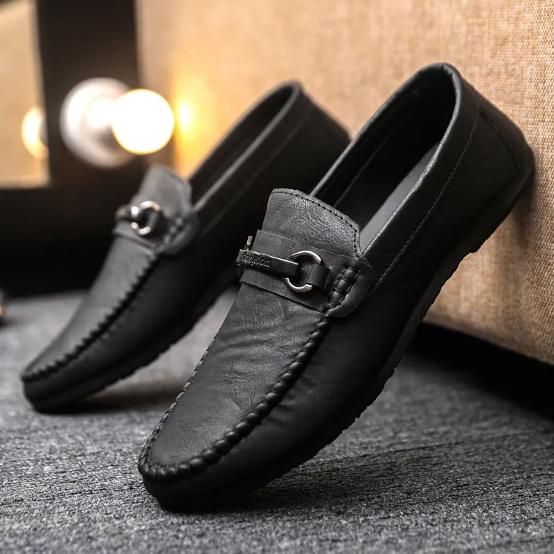 Bootara Men's Premium Leather Loafers – Soft Sole, Durable, Stylish Slip-On Casual Shoes for Business & Leisure