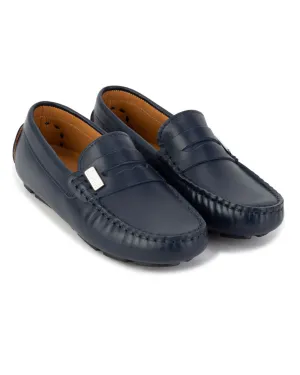 Boys Navy Loafers