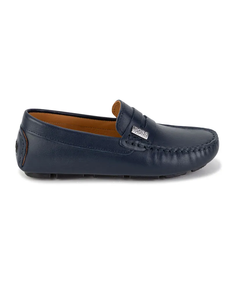 Boys Navy Loafers