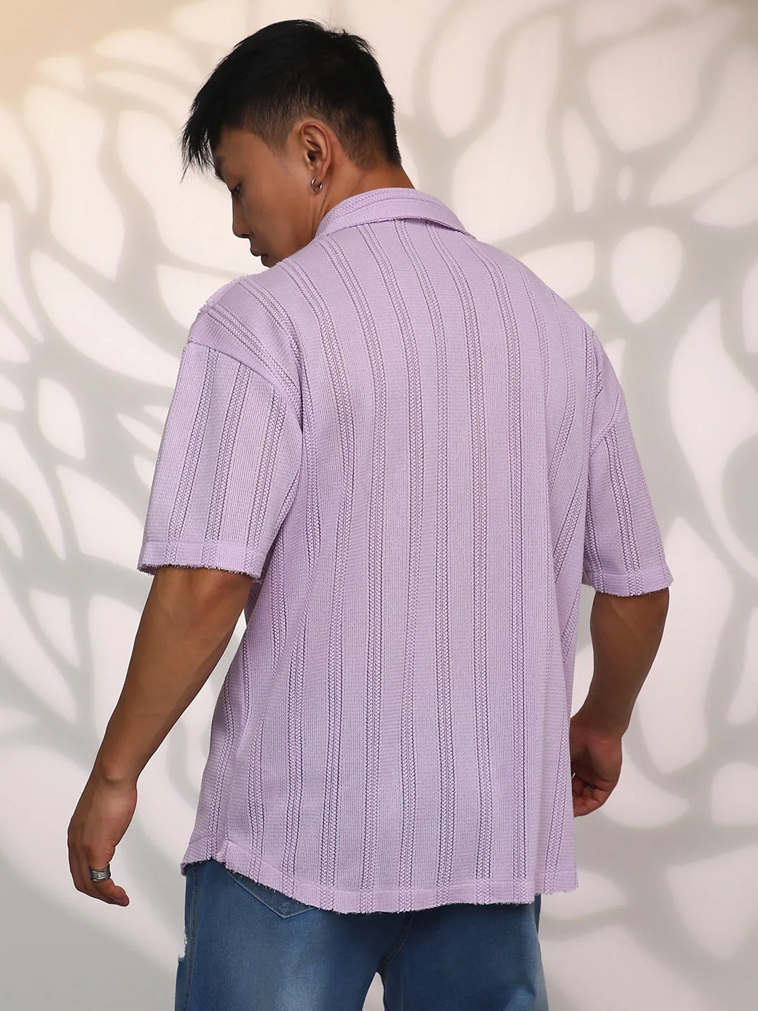 Braid-Knit Oversized Shirt