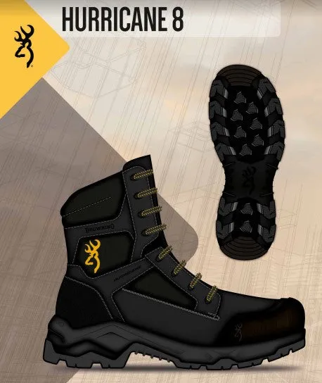 Browning Hurricane 8" Safety Boots- Black, Brown