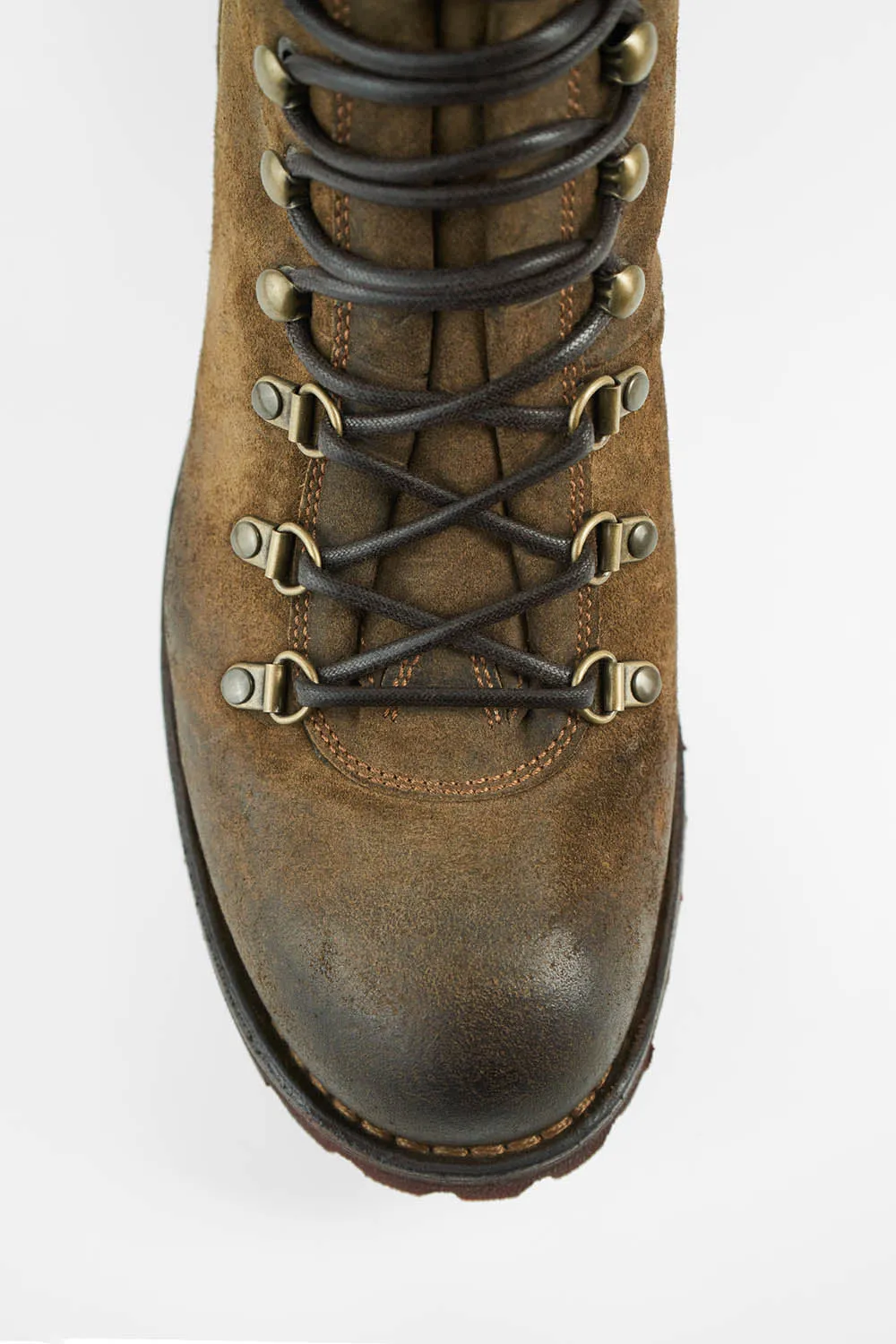 CAMDEN tundra-brown suede combat boots.