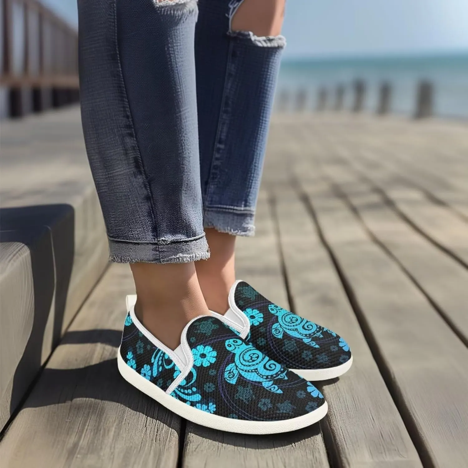 chaqlin Slip On Loafers for Men Women Wide Soft Toe Tennis Shoes Animal Print Fashion Hands Free Work Flat Clipper Mesh Athletic Sneaker