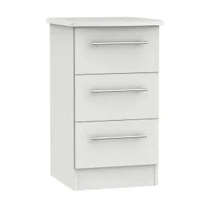 Colby Slim Bedside Table Light Grey 3 Drawers