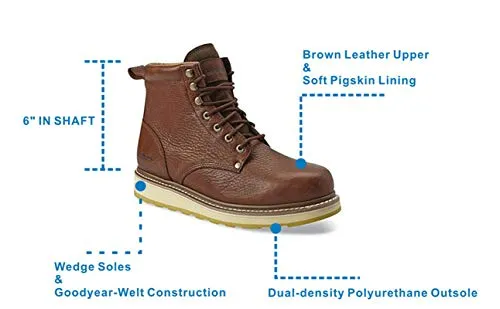 DieHard Men's Work Boots Soft Toe comfortable 6" Boots Brown 84984 (Brown, numeric_10)