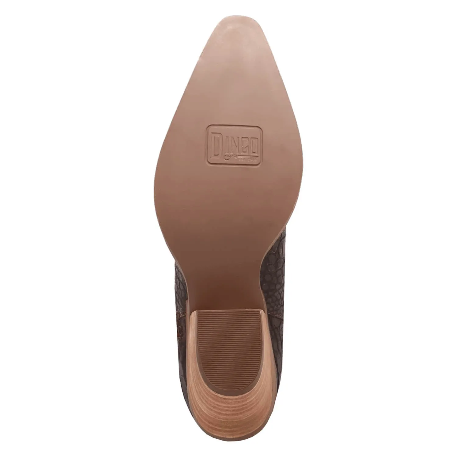 Dingo Womens Rickieie Brown Leather Ankle Boots
