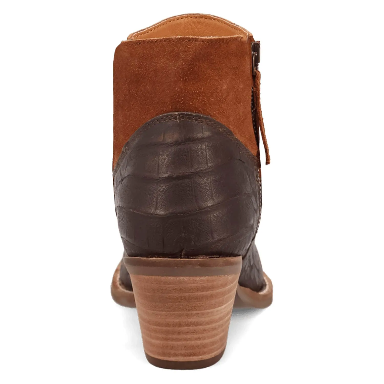 Dingo Womens Rickieie Brown Leather Ankle Boots