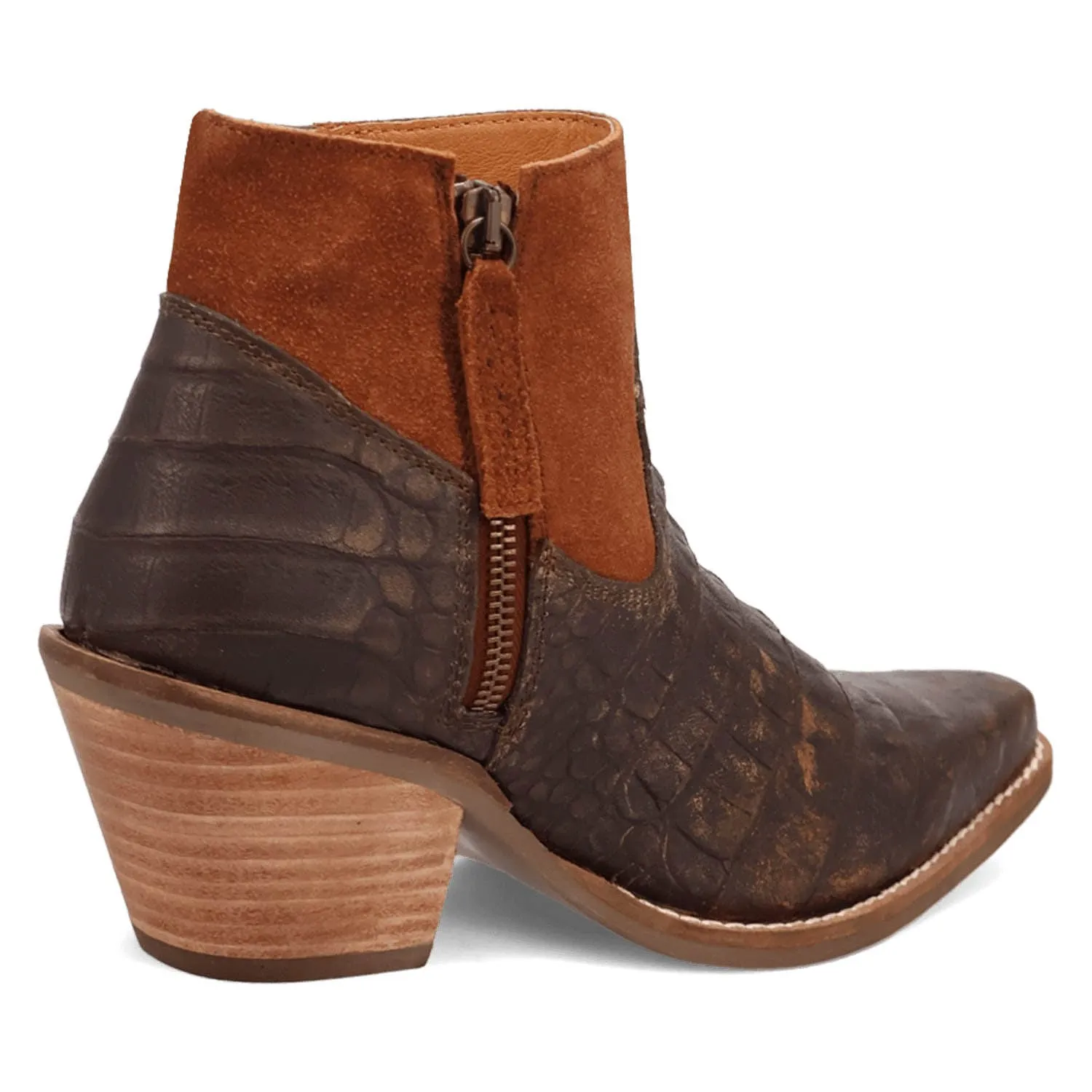 Dingo Womens Rickieie Brown Leather Ankle Boots