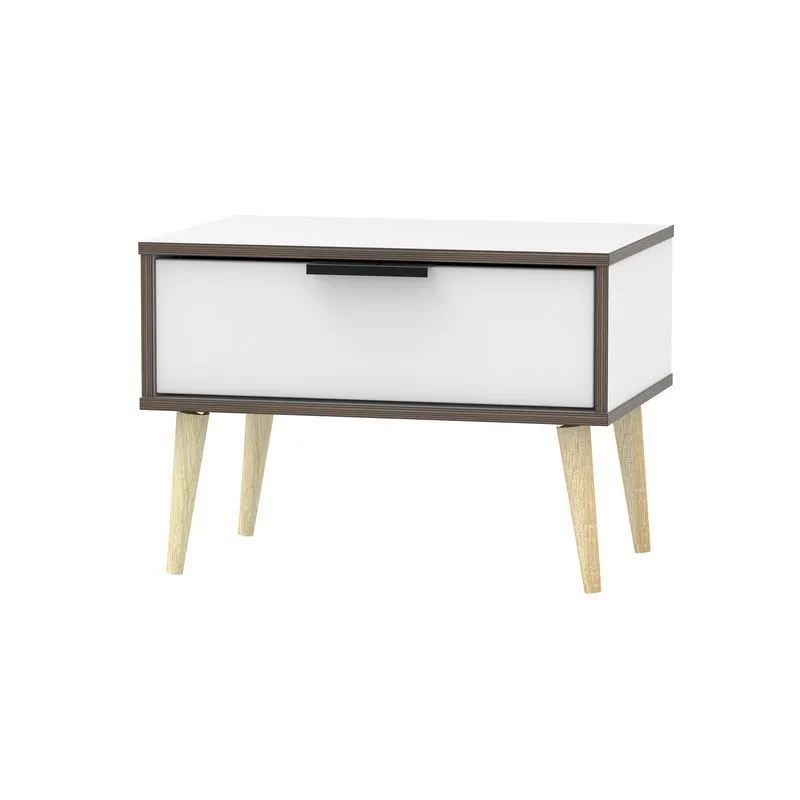 Drayton Side Table Natural & White 1 Drawer
