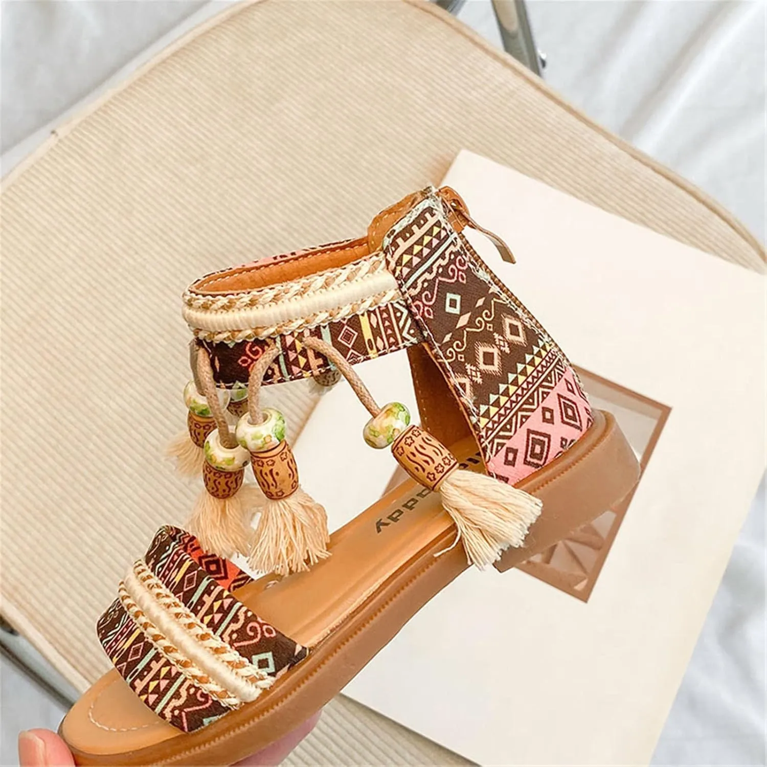 Dressy Sandals for Toddler Girls Girls Open Toe Sandals Stilettos Fashion Tassel Ankle Strap Toddler Size 4 Sandals