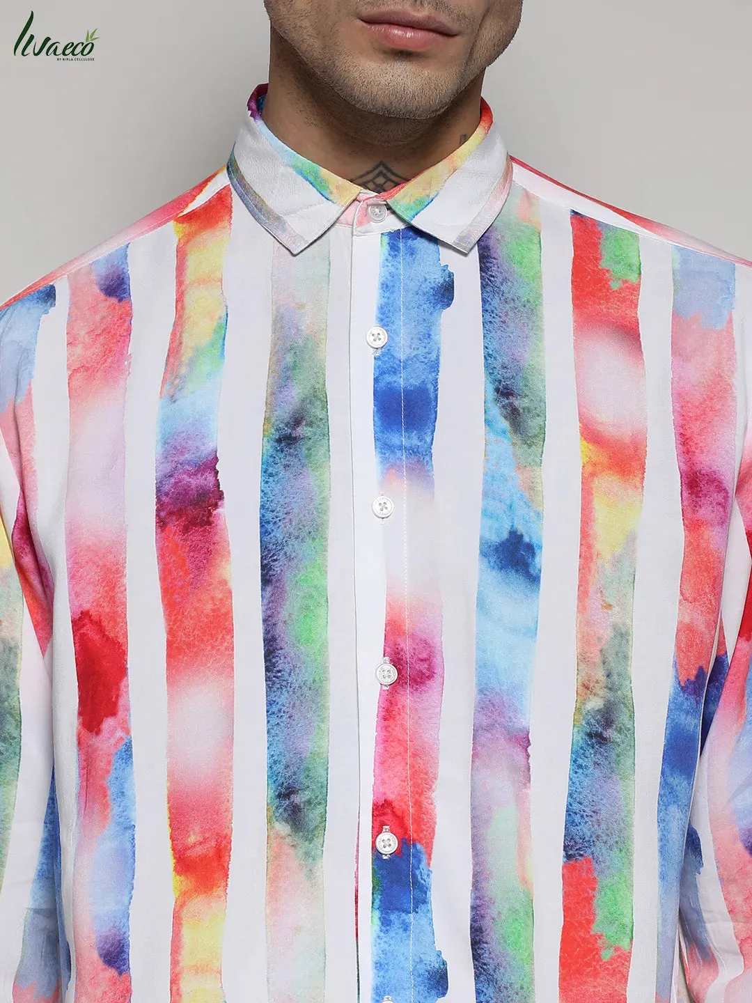 Ecoliva Tie Dye Striped Shirt