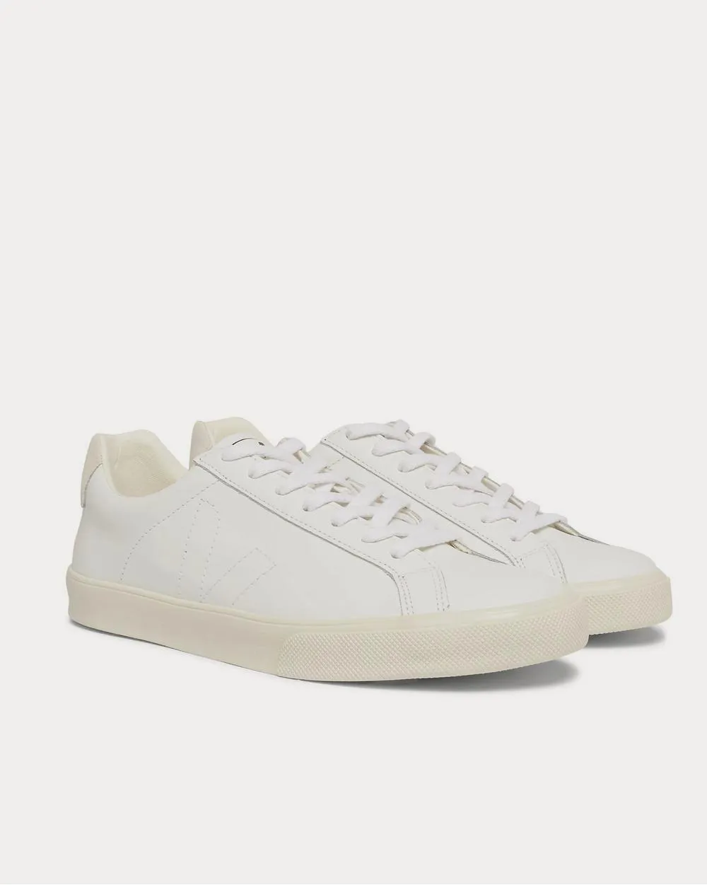 Esplar Suede-Trimmed Leather  White low top sneakers