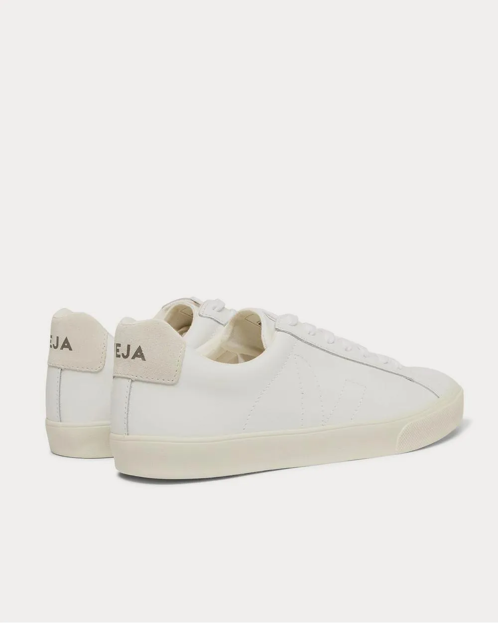 Esplar Suede-Trimmed Leather  White low top sneakers