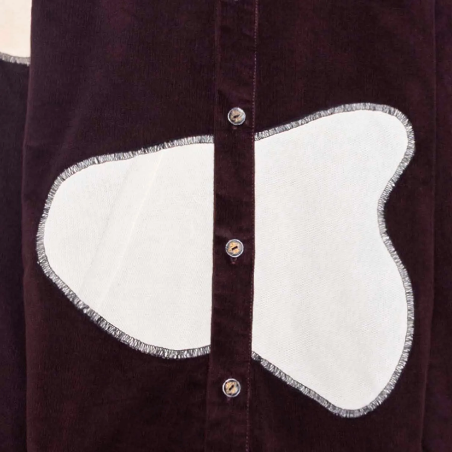 Fluwelen kinderoverhemd in aubergine