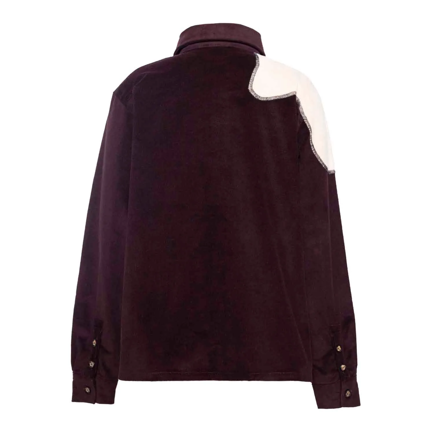 Fluwelen kinderoverhemd in aubergine