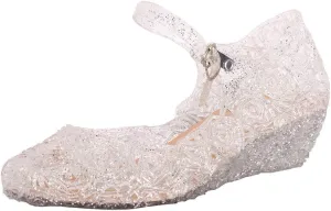 Girls Jelly Sandals Cosplay Dress Up Mary Jane Flats Heels Dance Party Birthday Single Shoes for Girls School Shoes