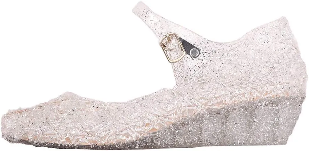 Girls Jelly Sandals Cosplay Dress Up Mary Jane Flats Heels Dance Party Birthday Single Shoes for Girls School Shoes