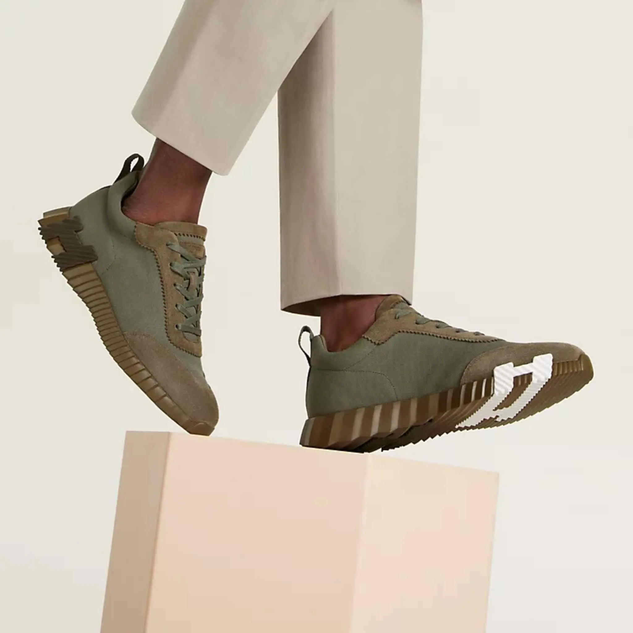 Hermes Bouncing Sneakers Tundra Green