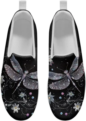 Howilath Insects Print Walking Sneakers Women Comfort Platform Shoes Rocking Shoes Slip-on Lightweight Athletic Footwear