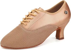 HROYL Women Ballroom Dance Shoes Lace-up Latin Salsa Rhythm Modern Teaching Practice Performance Dancing Shoes