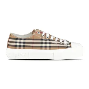 'Jack Low' Check Trainers Birch Brown