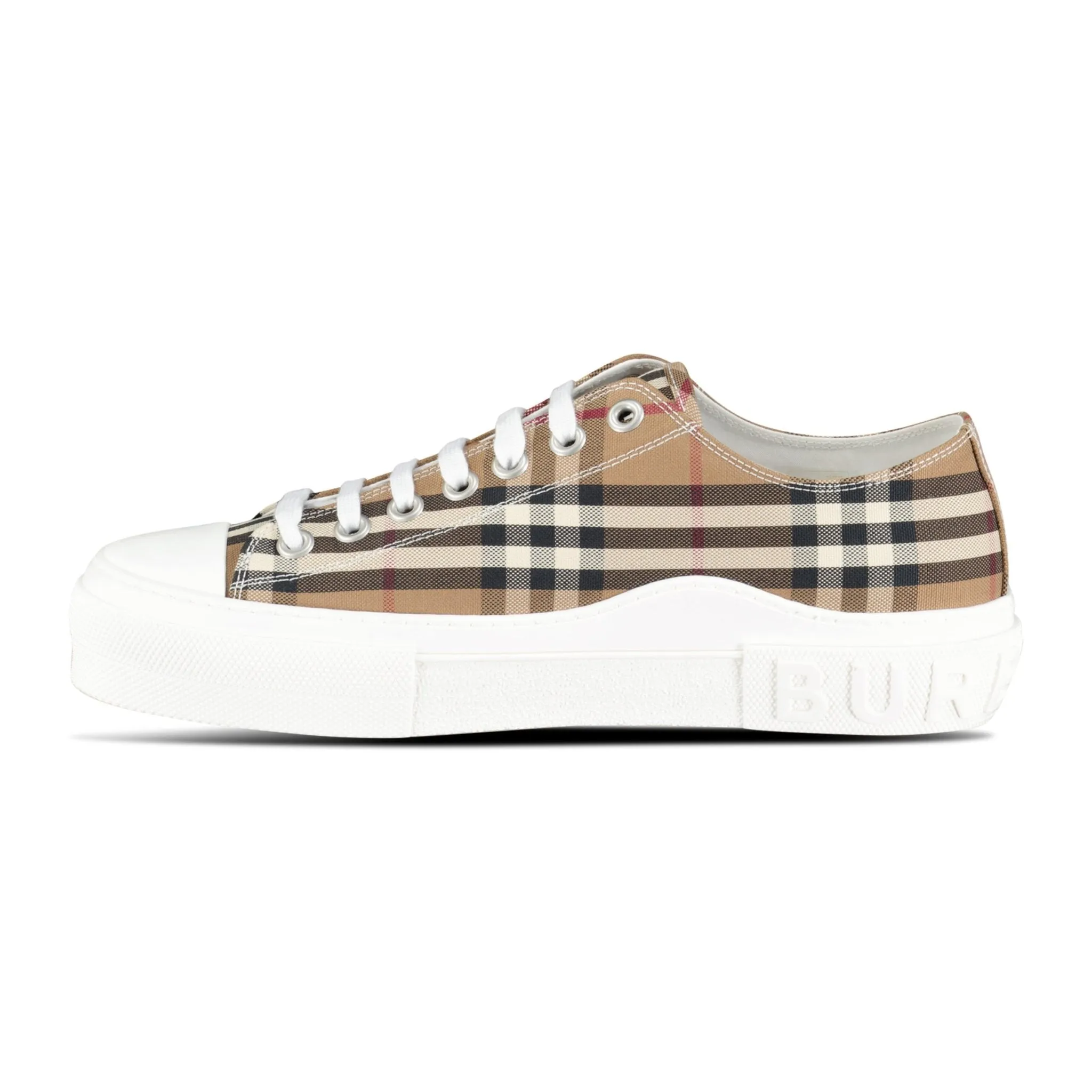 'Jack Low' Check Trainers Birch Brown