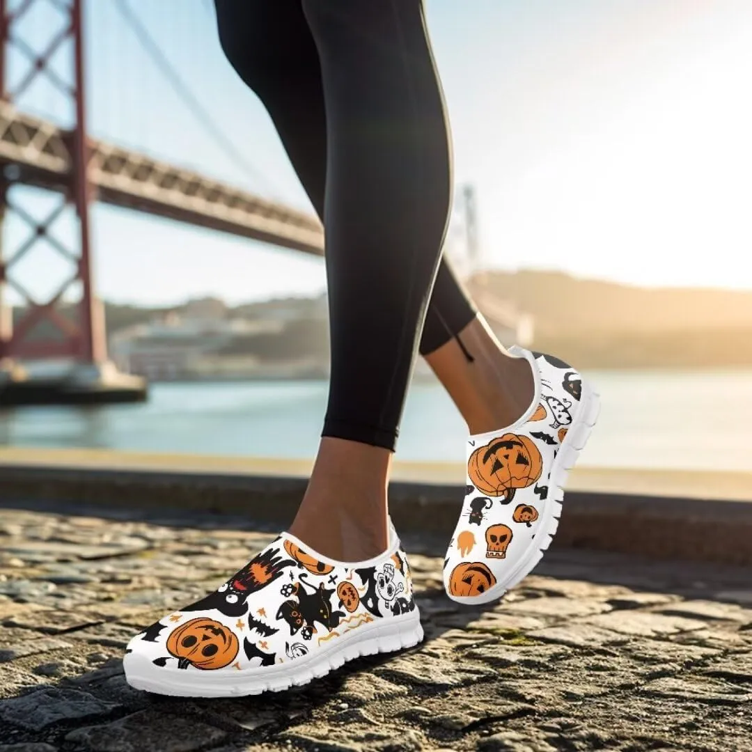 Jeiento Halloween Play Fashion Sneaker for Women Girls Lady Soft Shoes Party Shoes Lightweight/Breathable Walking Shoes Slip-On Loafers