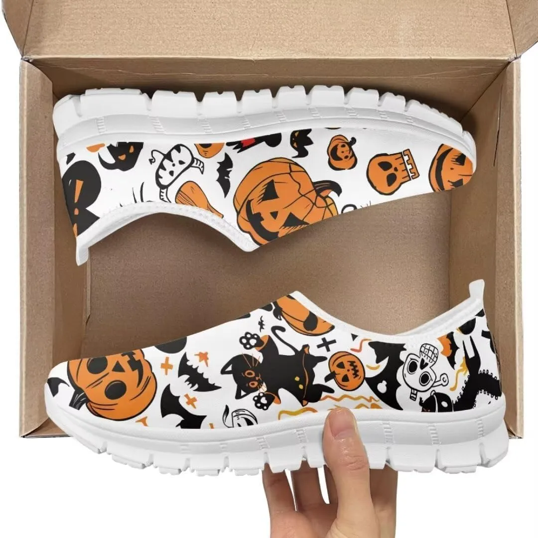 Jeiento Halloween Play Fashion Sneaker for Women Girls Lady Soft Shoes Party Shoes Lightweight/Breathable Walking Shoes Slip-On Loafers