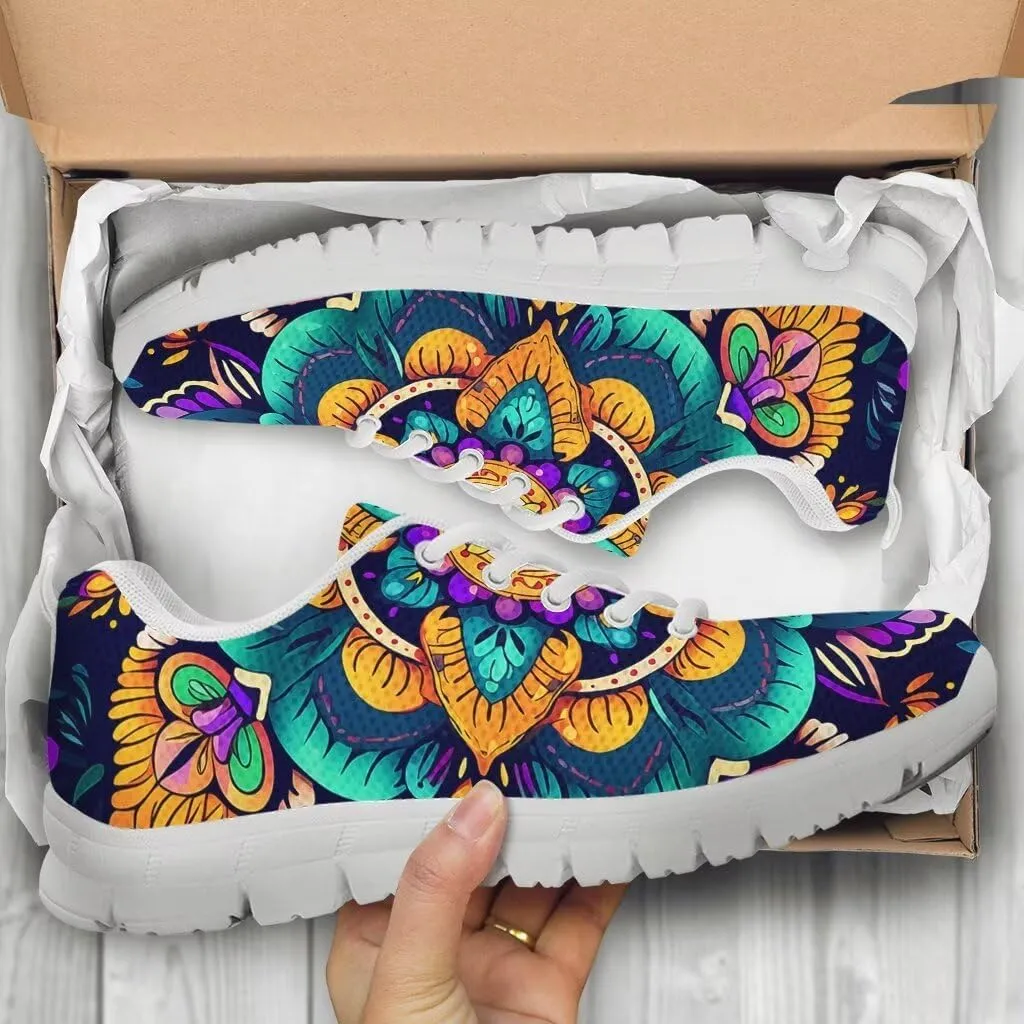 Jeiento Women Trainers Boho Mandala Walking Shoes Fashion Mesh Gym Sports Shoes Sneakers for Women
