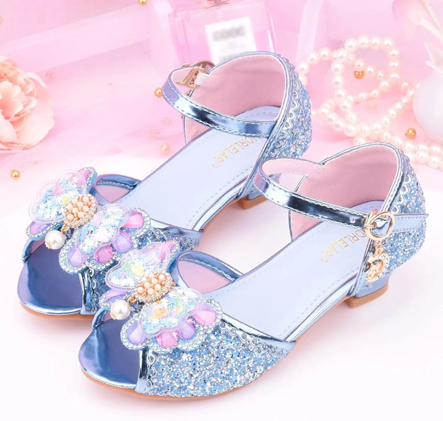 Jelly Sandals for Girls Children Shoes With Diamond Shiny Sandals Princess Shoes Bow High Baby Sandals for Girls Size 5