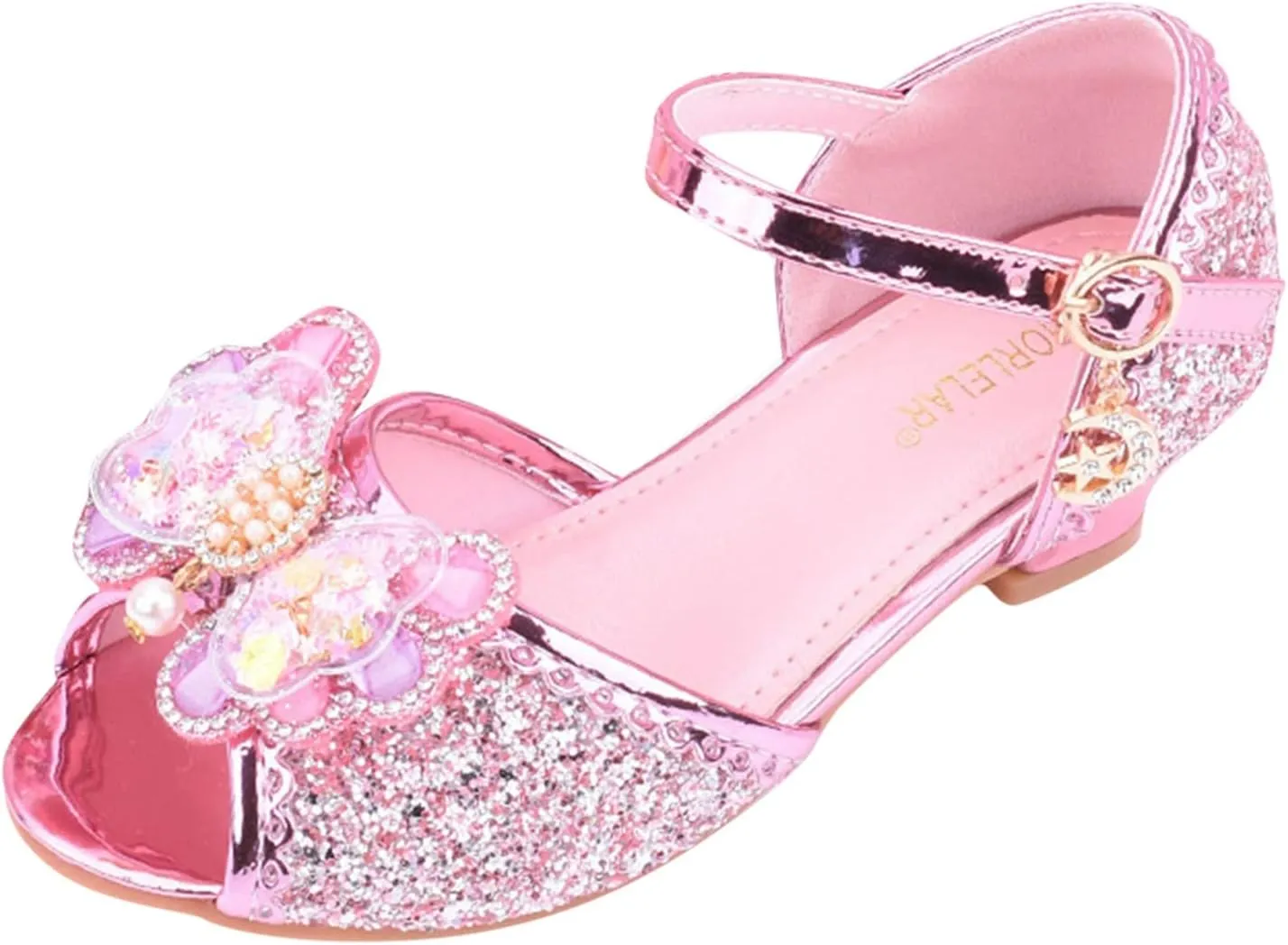 Jelly Sandals for Girls Children Shoes With Diamond Shiny Sandals Princess Shoes Bow High Baby Sandals for Girls Size 5