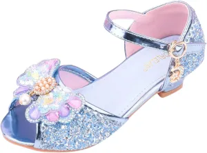 Jelly Sandals for Girls Children Shoes With Diamond Shiny Sandals Princess Shoes Bow High Baby Sandals for Girls Size 5