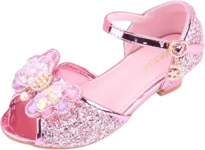 Jelly Sandals for Girls Children Shoes With Diamond Shiny Sandals Princess Shoes Bow High Baby Sandals for Girls Size 5