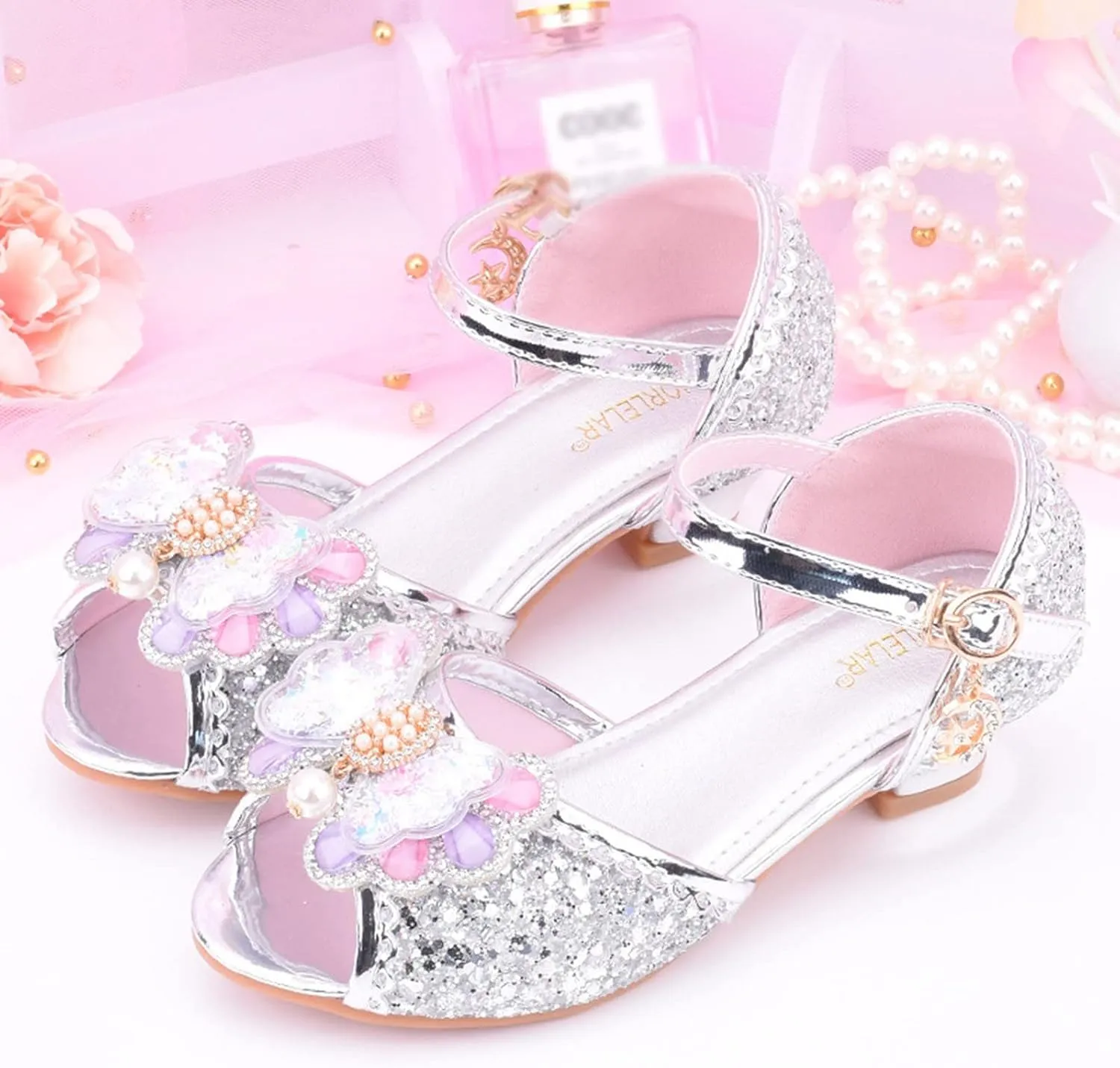 Jelly Sandals for Girls Children Shoes With Diamond Shiny Sandals Princess Shoes Bow High Baby Sandals for Girls Size 5