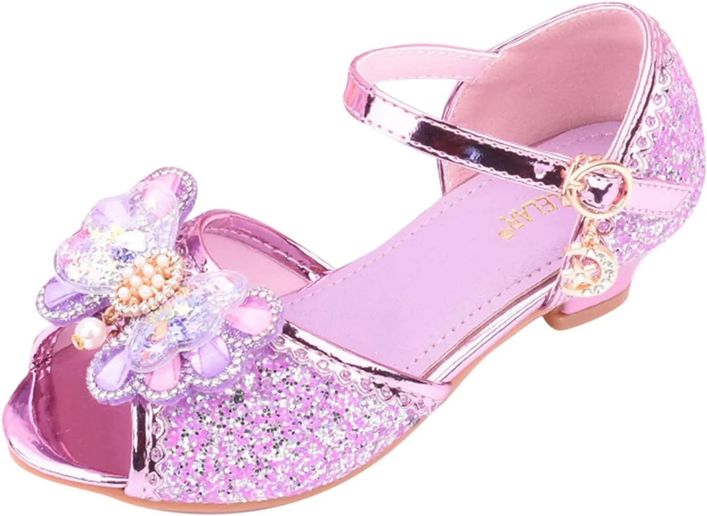 Jelly Sandals for Girls Children Shoes With Diamond Shiny Sandals Princess Shoes Bow High Baby Sandals for Girls Size 5